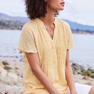 SOFT SURROUNDINGS Swiss Dot Top,  Yellow, size LP